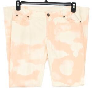Vince Camuto Womens Jeans Straight Tie Dye Zip Fly Orange Yellow Size 28 KX